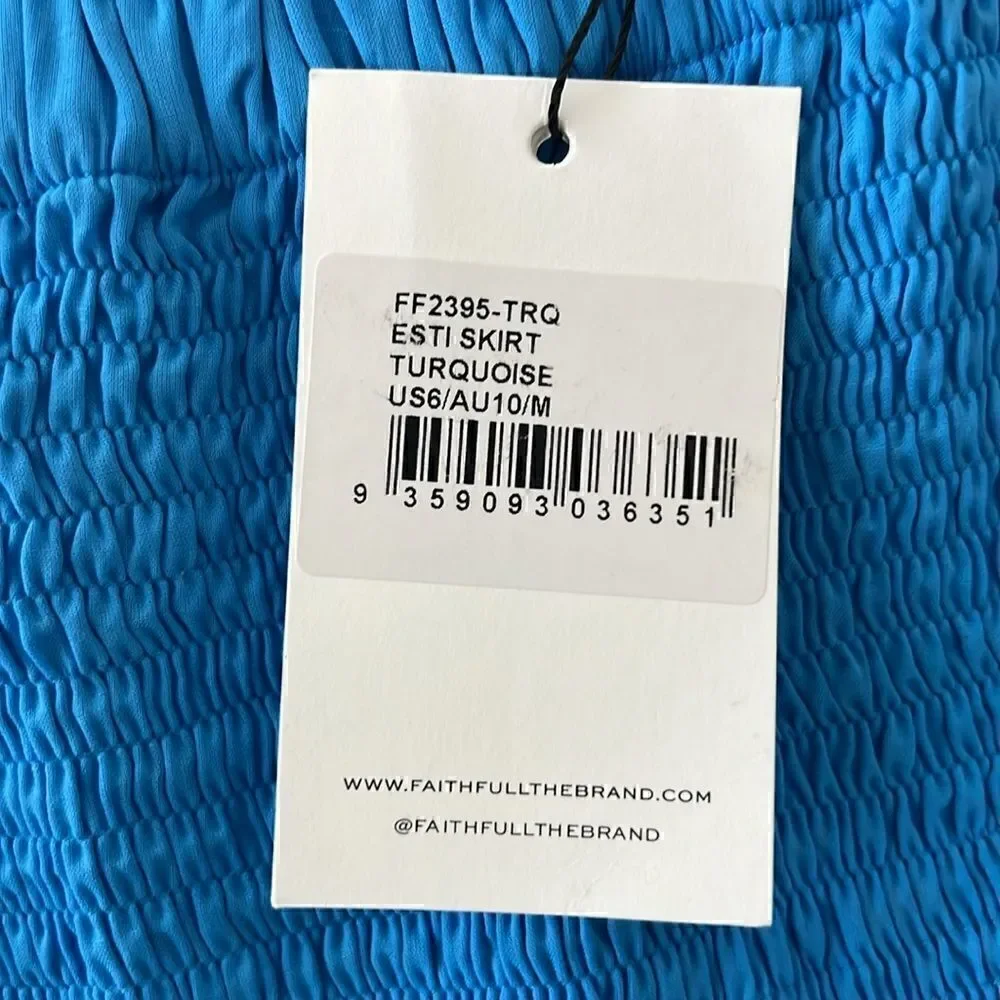 NWT Faithful the Brand Esti Skirt in Turquoise Size M